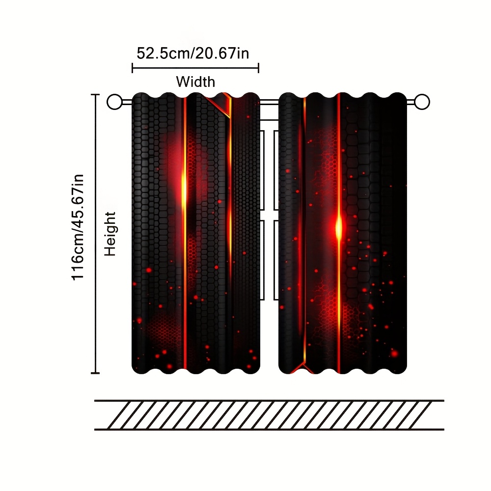 2pcs Lava Curtains Black Red C - Office Tech For Home 评论和价格