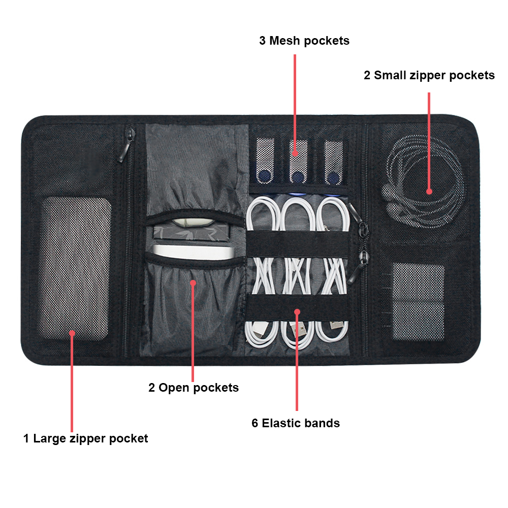 Tech Organizer Bag Cable Stora - Office Tech For Home 评论和价格