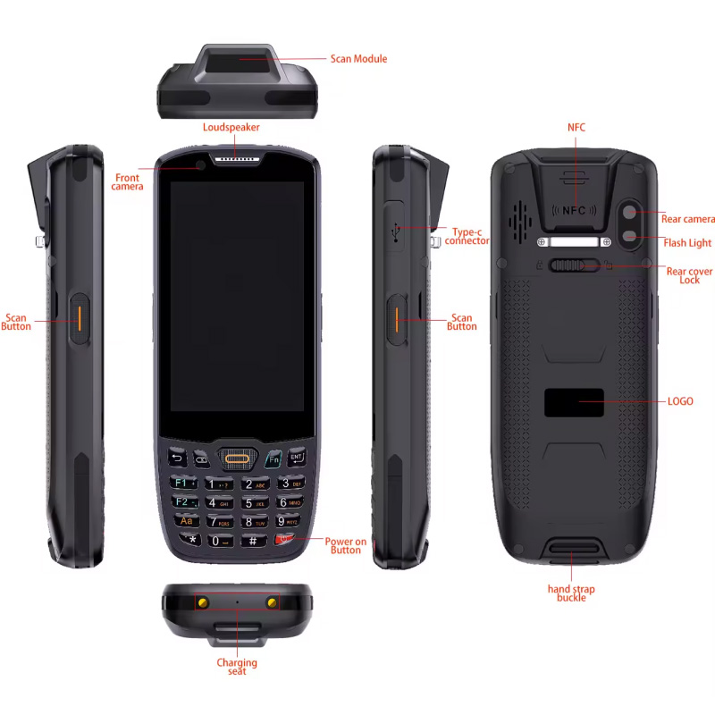 4inch Mobile PDA 1D 2D Barcode - Barcode Scanner 2D 评论和价格