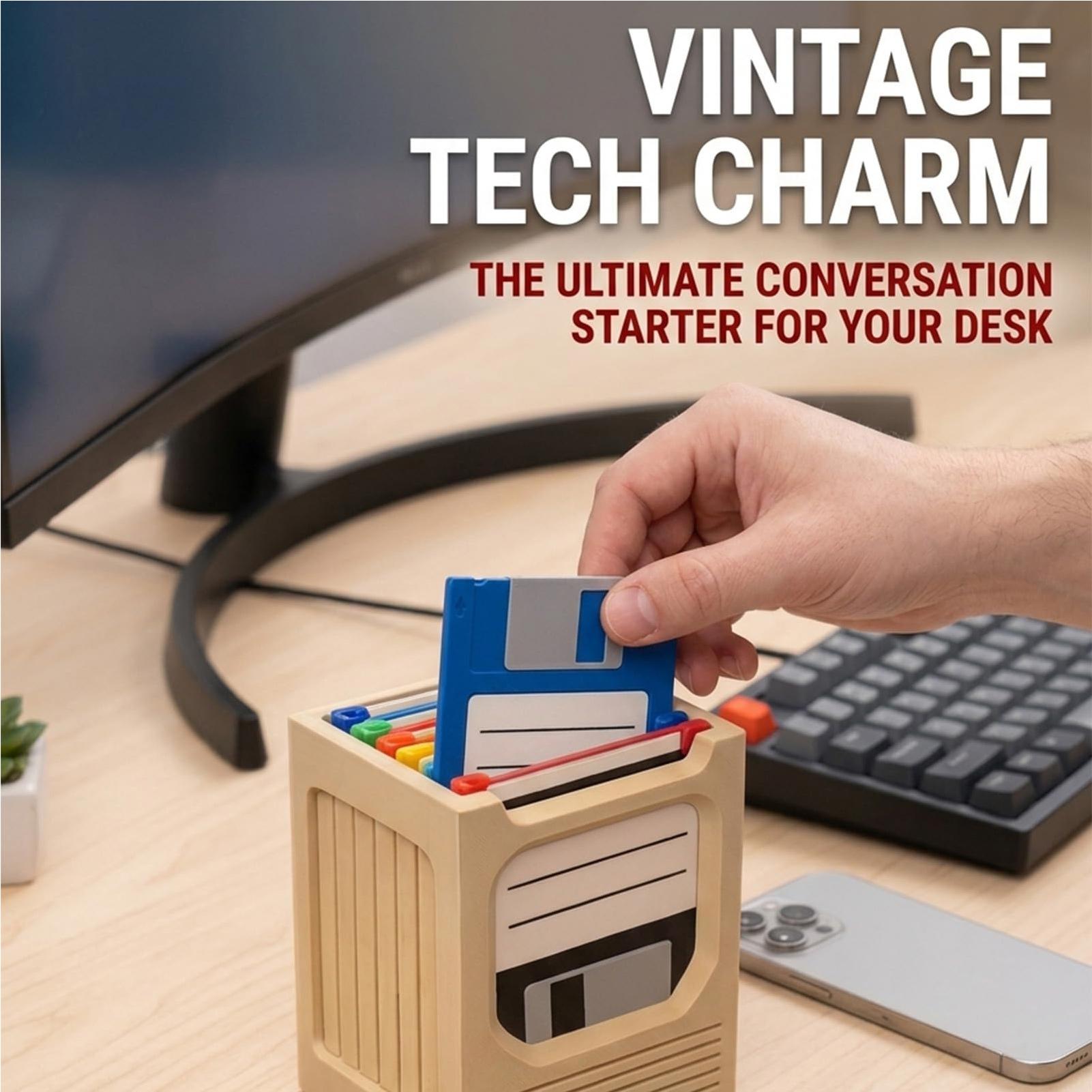 Retro Tech Coaster Holder Set  - Office Tech For Home 评论和价格