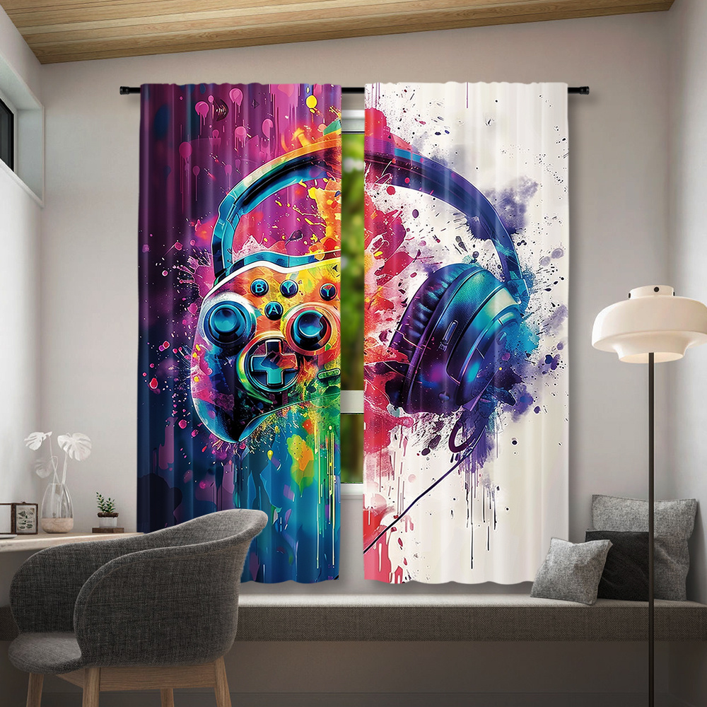 Gaming Controller Curtains Hea - Office Tech Design 评论和价格