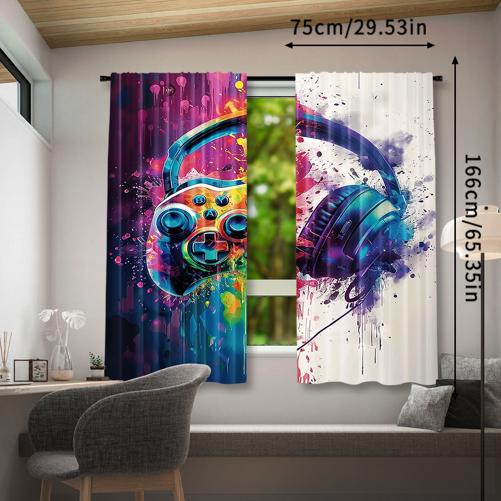 Gaming Controller Curtains Hea - Office Tech Design 评论和价格
